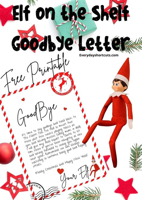 Free Printable Goodbye Letter From Elf On The Shelf